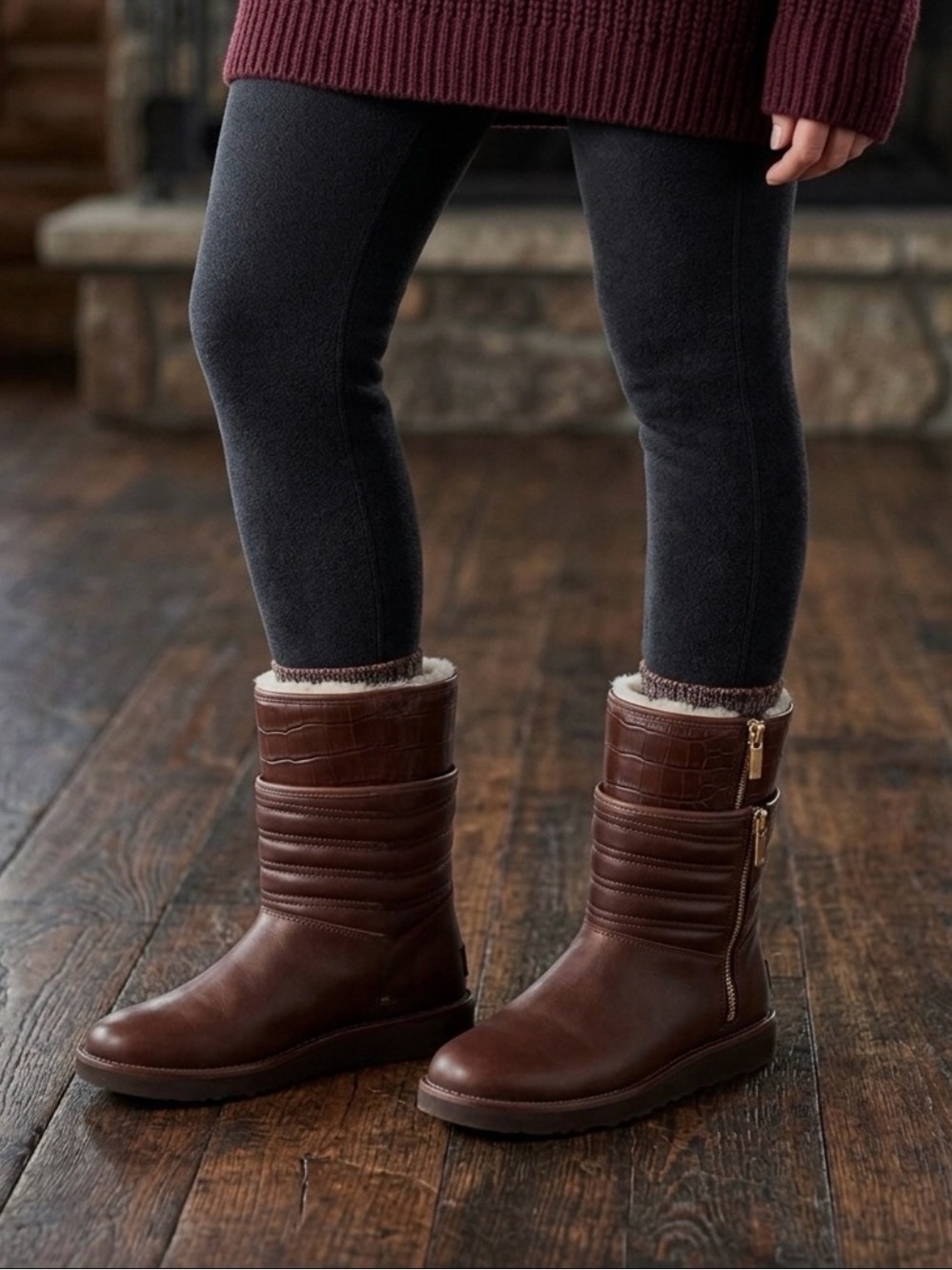 Woman’s UGG Aviva Croc - Embossed Boots